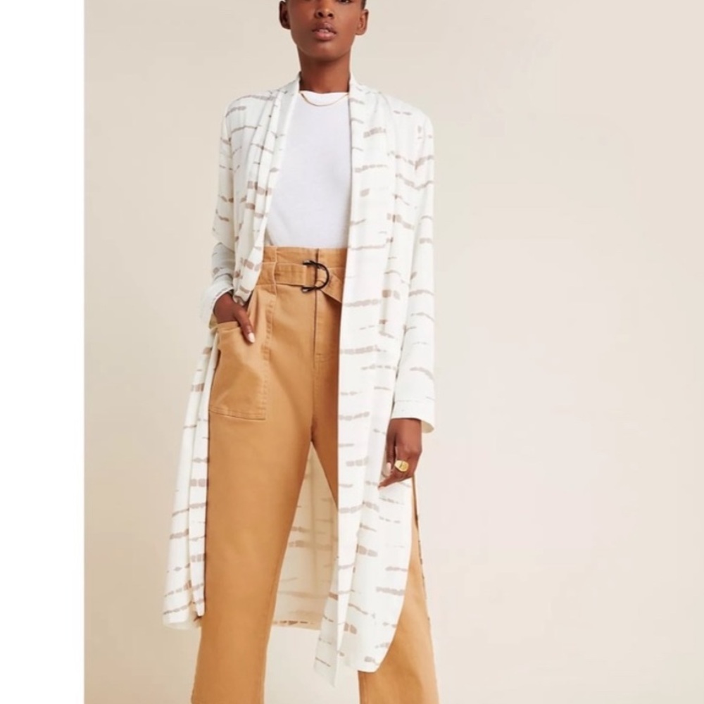 BB Dakota white and cream tie dye duster jacket